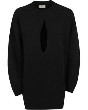 Elisabetta Franchi Long-Sleeved Dress - Black