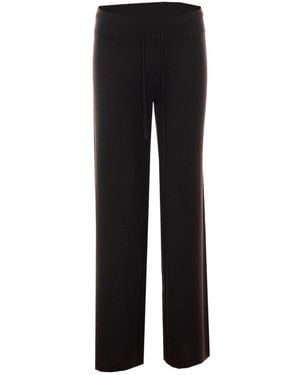 Lisa Yang Drawstring Wide-Leg Knitted Trousers - Black
