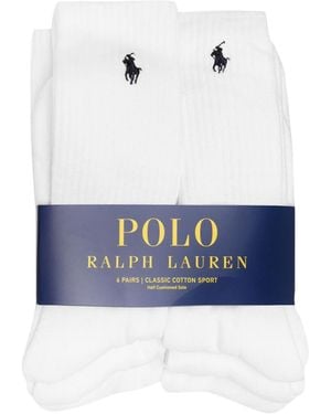 Polo Ralph Lauren 6-Pair Socks - White