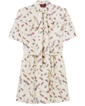Gucci Printed Mini Dress - White