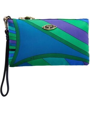 PUCCI Printed Shell Clutch - Green