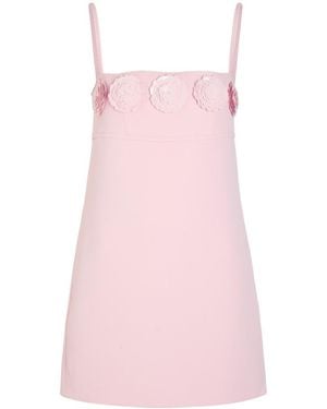 Self-Portrait Floral-Embellished Crepe Mini Dress - Pink