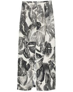 Alysi Zip-Fastening Midi Skirt - Grey