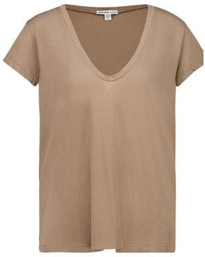 James Perse Deep V-Neck T-Shirt - Natural