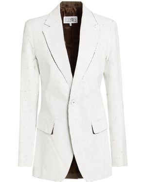 MM6 by Maison Margiela Single-Breasted Suit Jacket - White