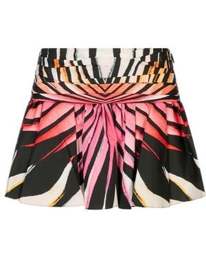 Roberto Cavalli Ray Of Paradise Printed Mini Skirt - Red