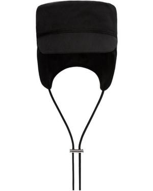 Burberry Monogram Drawstring Gabardine Cap - Black