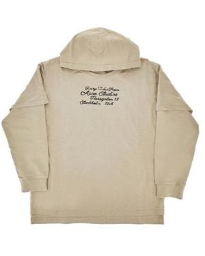Acne Studios Double-Layered Lettering-Detail Hoodie - Natural