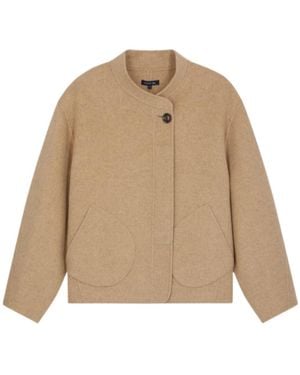 Soeur Windsor Cropped Asymmetric Jacket - Natural