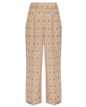 Etro Checked Wide-Leg Trousers - Natural