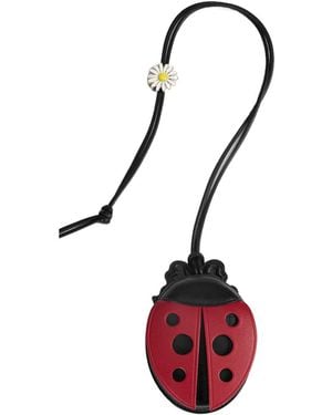 Dior Jardin Ladybug Coin Purse With Cord - Red