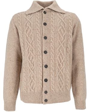 Peserico Cable-Knit Button-Up Cardigan - Natural