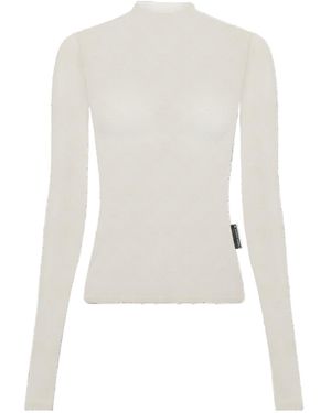 Marine Serre Second Skin Semi-Sheer Top - White