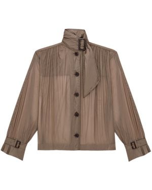 Saint Laurent Lavallière Button-Up Blouse - Brown