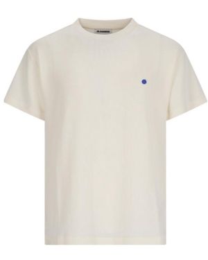 Jil Sander Logo Embroidered T-Shirt - White