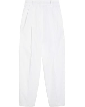 Sportmax High-Waisted Cotton Pants - White