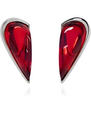 Alaïa Half-Heart Earrings - Red
