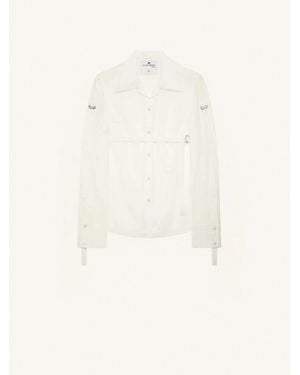 Courreges Lapel Long-Sleeved Shirt - Natural
