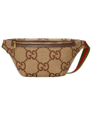 Gucci Jumbo Gg Motif Belt Bag - Brown