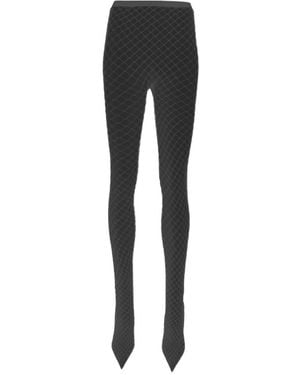 Balenciaga Knife Fishnet Pantaleggings Boots - Gray