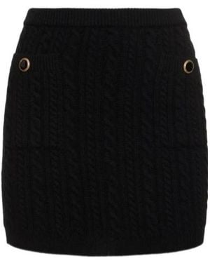 Alessandra Rich Mini Knitted Skirt - Black
