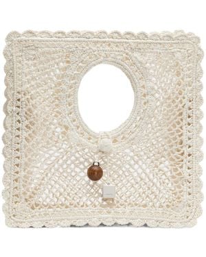 Jacquemus Spiaggia Small Lace Tote Bag - Natural