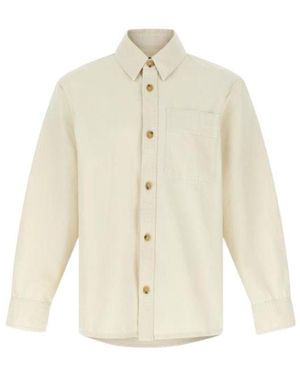 A.P.C. Basile Logo Embroidered Shirt - White