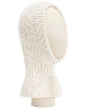 Lemaire Ribbed Knitted Balaclava - White