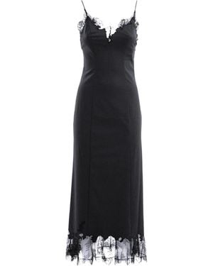 STAUD Lace Trim Maxi Dress - Black