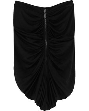 Burberry Solid Colour Elastic Waist Midi Skirt - Black