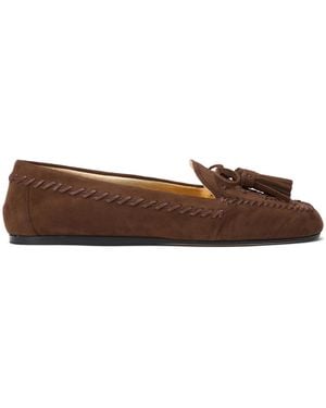 Prada Tassel Moccasin Flat Shoes - Brown