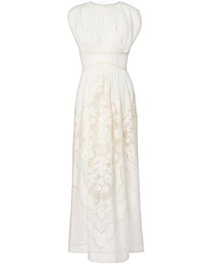 Zimmermann Daylight Embroidered Linen Maxi Dress - White