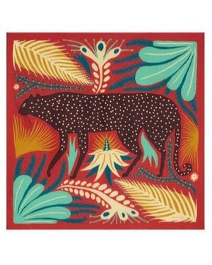 Etro X Tabby Booth Silk Twill Scarf With Placed Print - Red