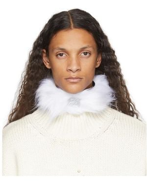 we11done Artificial Fur Collar - White
