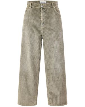 Our Legacy Coarse-Striped Corduroy Wide-Leg Trousers - Grey