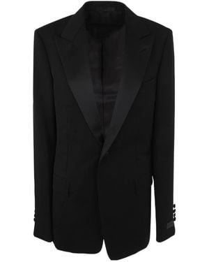 Lanvin Single-Breasted Tuxedo Tailored Blazer - Black
