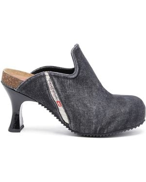 DIESEL D-Woodstock-Denim Mules - Blue