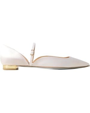 Aquazzura Pointed Toe Flats - White