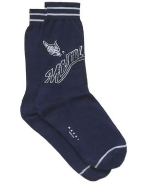 Marni Wolf Detail Socks - Blue