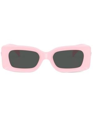 Versace Medusa-Plaque Rectangular-Frame Sunglasses - White