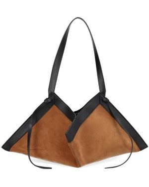 Yuzefi Wonton Suede Shoulder Bag - Brown