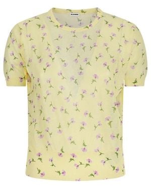 Jil Sander Floral-Print T-Shirt - Yellow