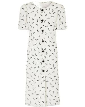 Carolina Herrera Printed Silk-Crepe Midi Dress - White