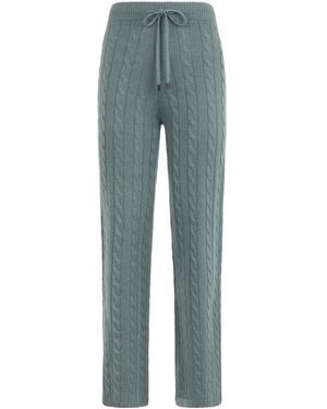 Peserico Knitted Slim Cut Pants - Blue