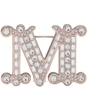 Max Mara Letter Brooch - White