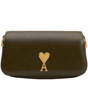 Ami Paris Heart-Shaped Logo Shoulder Bag in White | Lyst