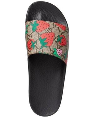 Gucci Gg Strawberry Slide Sandal - Black