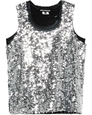 Junya Watanabe Sequin-Embellished Sleeveless Top - Grey