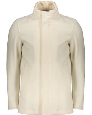 Herno High-Collar Single-Breasted Coat - Natural