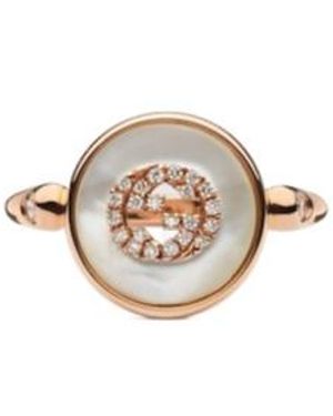 Gucci Interlocking 18K Diamond Ring - Metallic